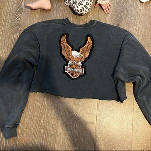 Harley Davidson cropped crewneck size small